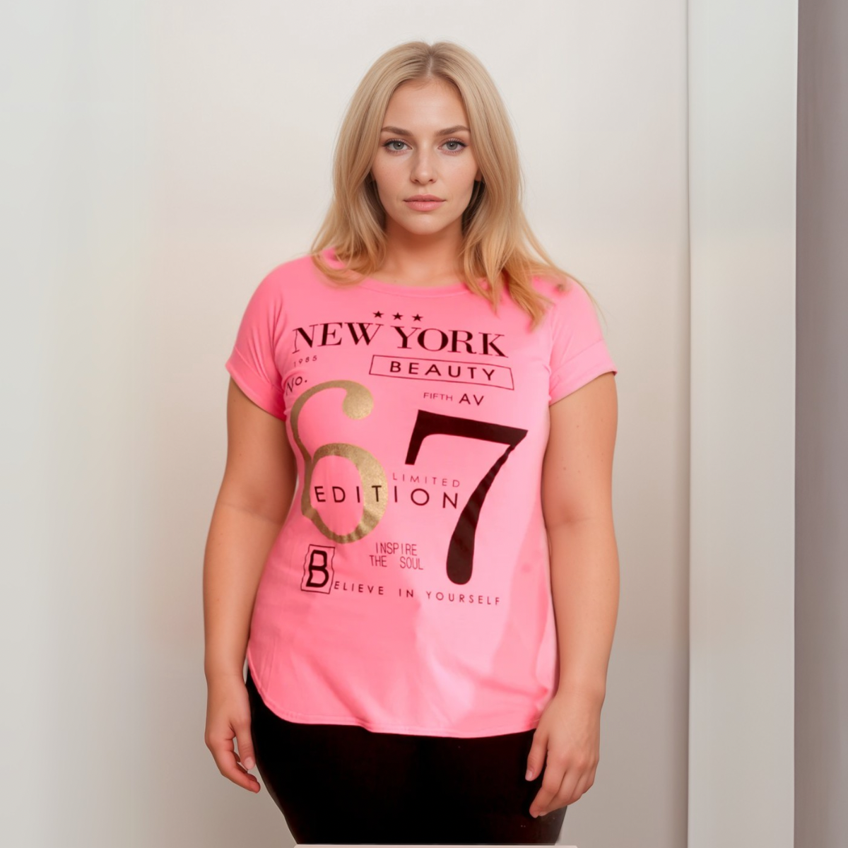 NEW YORK 67 DIPPED HEM LONG T-SHIRT