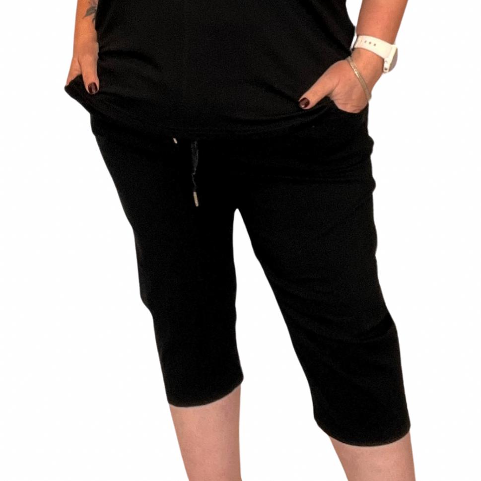 ROCKTHOSECURVES 3/4 CAPRI PANTS SUPER STRETCHY MAGIC TROUSERSBLACK / UK 12-14