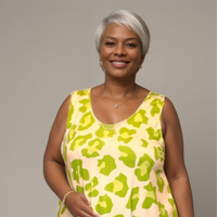 SLEEVELESS BOLD ANIMAL PRINT ROUND NECK DRESS