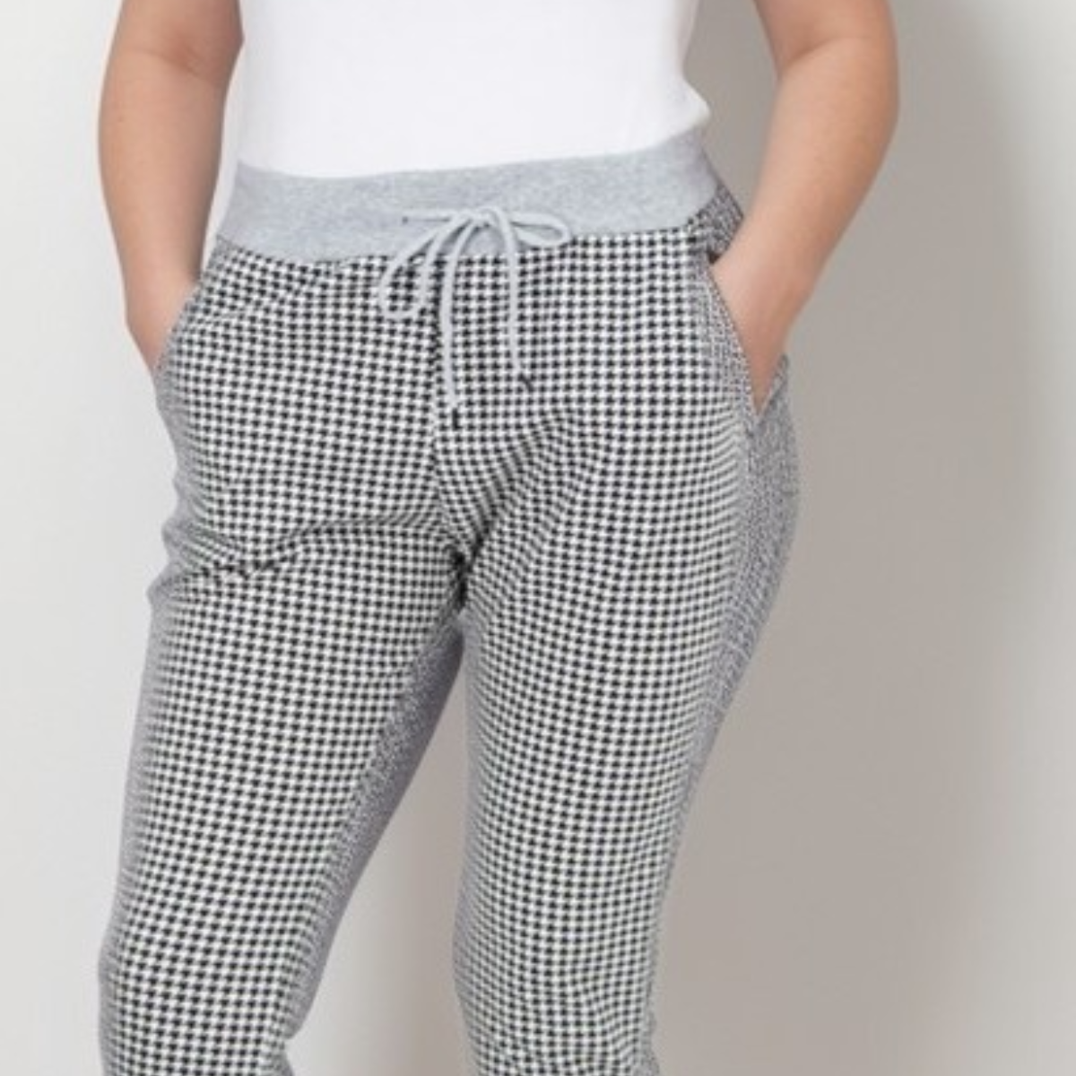 DOGTOOTH JOGGERS WITH SIDE POCKETS