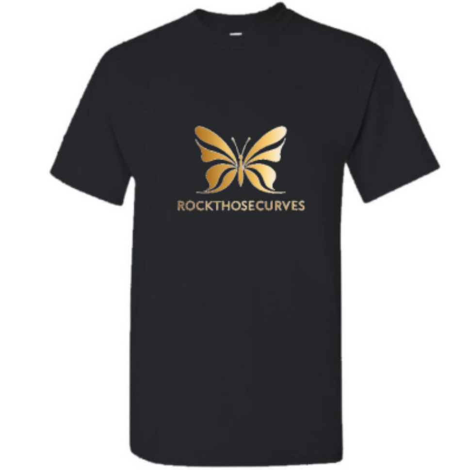 WOMENS SHORT SLEEVE T-SHIRT WITH GOLD BUTTERLY LOGO