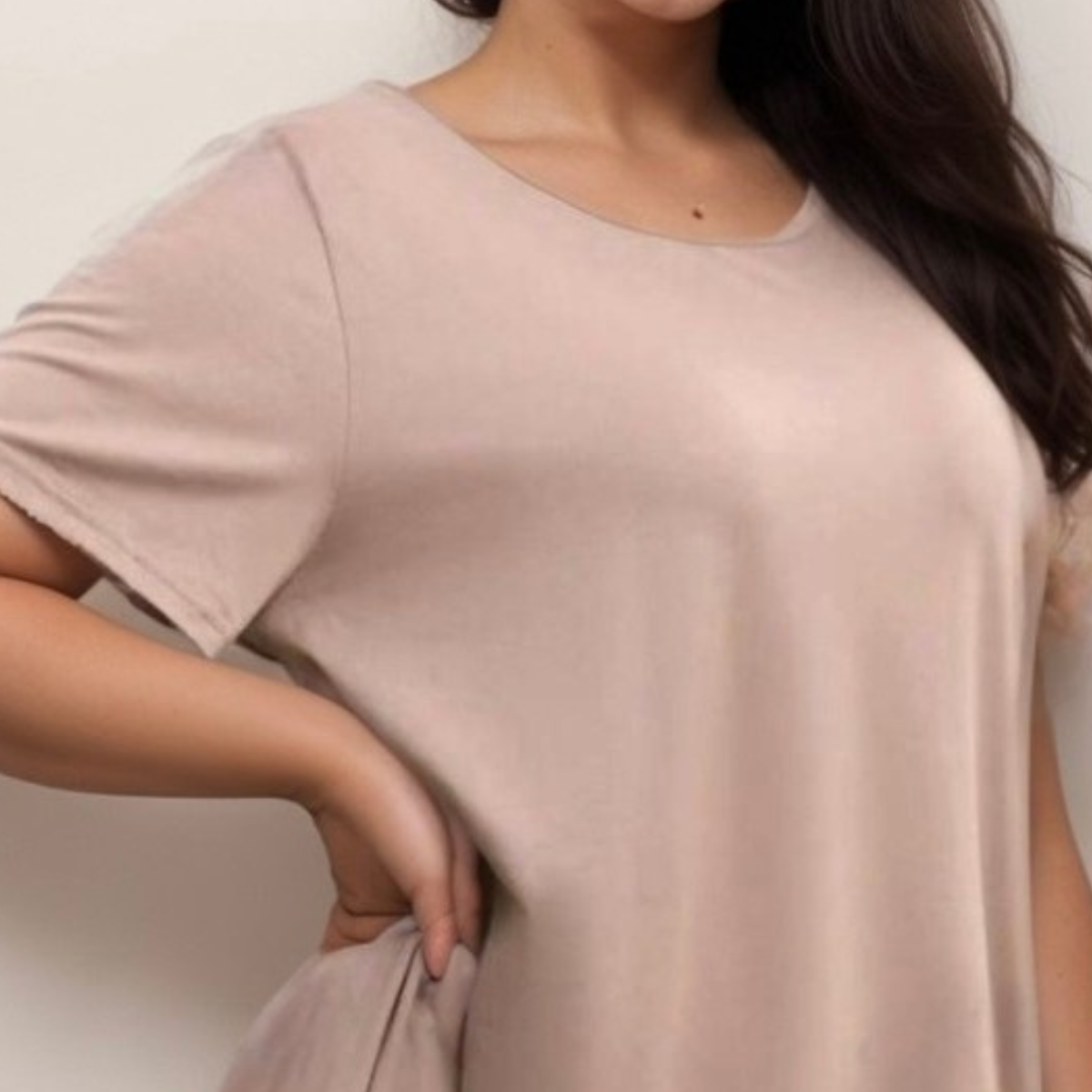 PLAIN SHORT SLEEVE SWING TOP