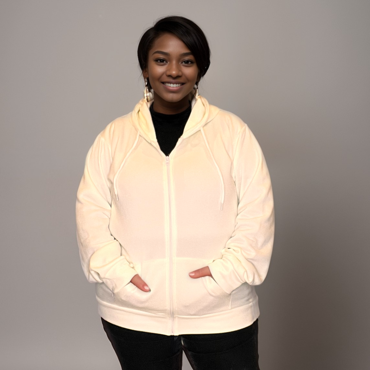 ZIP UP HOODY PLUS SIZE JACKET