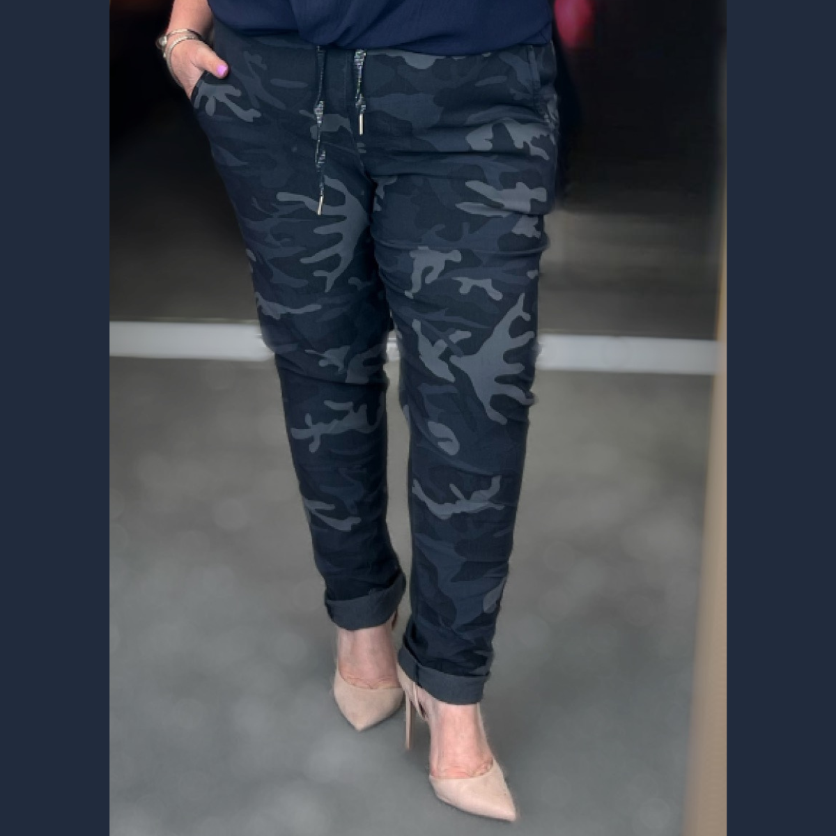 Blue camo trousers sales womens