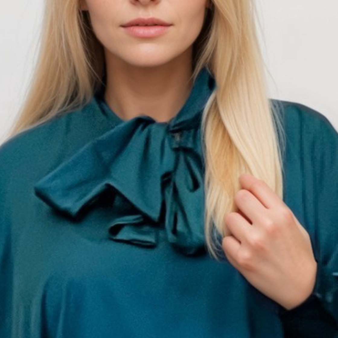 SATIN BLOUSE WITH NECK TIE