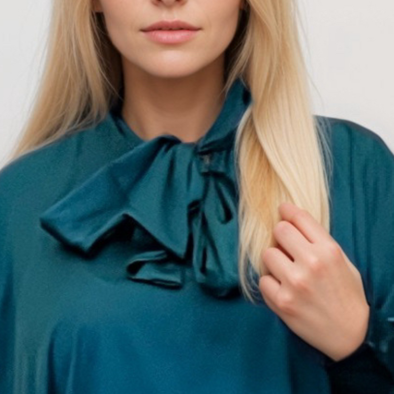 SATIN BLOUSE WITH NECK TIE