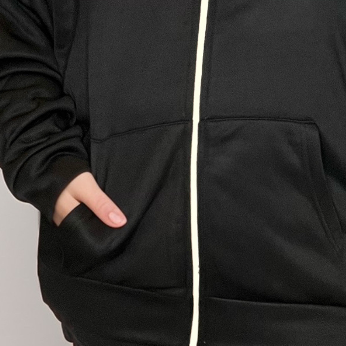 BLACK SIGNATURE R ZIP UP HOODIE JACKET