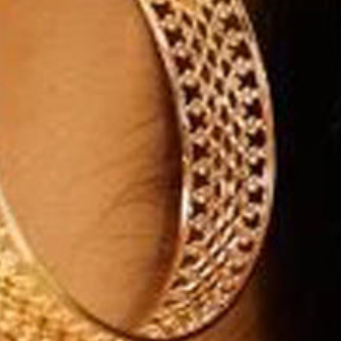 LARGE LATTICE GOLD HOOP EARRINGS