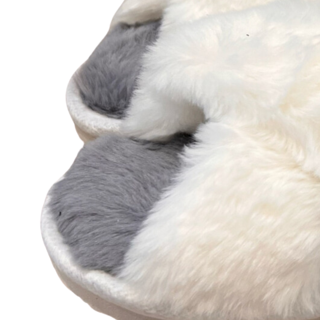 SOFT FLUFFY OPEN TOE OPEN BACK SLIPPERS / SLIDERS