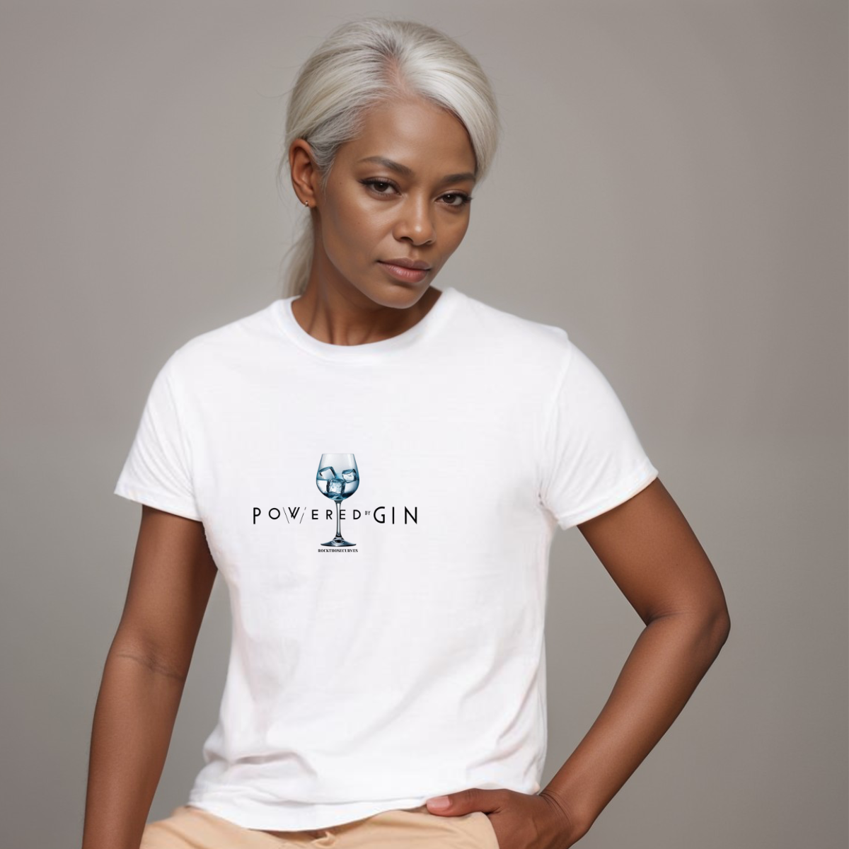 POWERED BY GIN ROUND NECK T-SHIRT