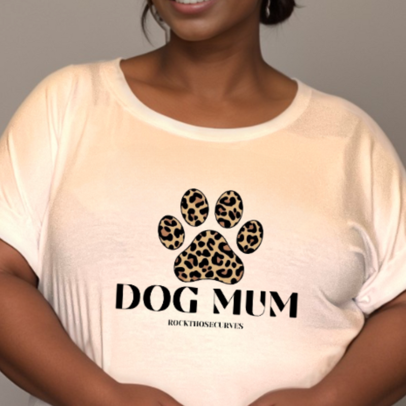 DOG MUM LOGO DIPPED HEM T-SHIRT
