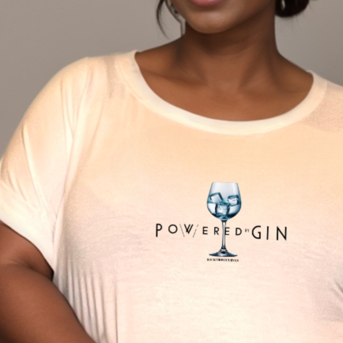 POWERED BY GIN DIPPED HEM T-SHIRT