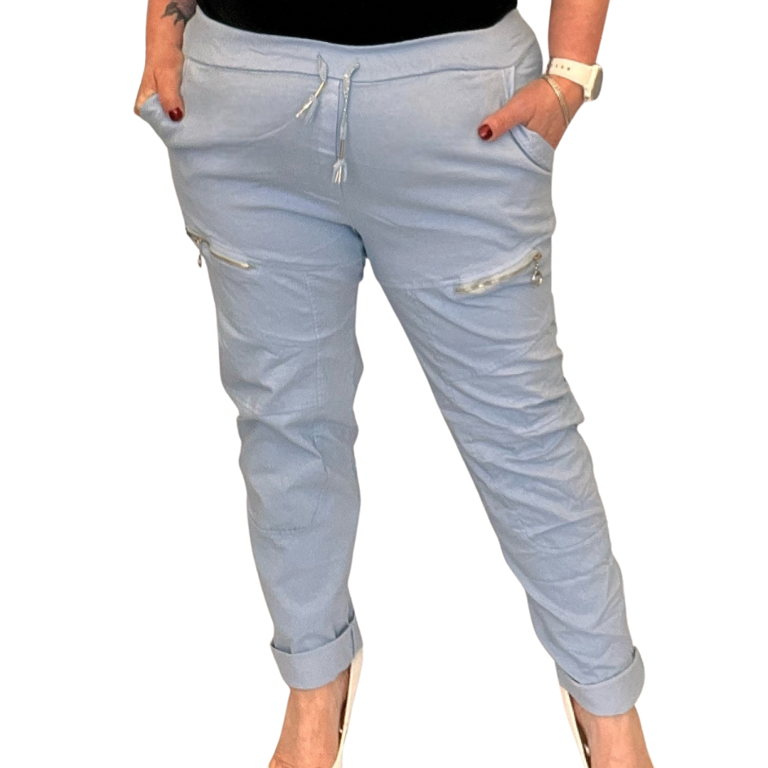 ROCKTHOSECURVES FEATURE ZIP STRETCHY MAGIC TROUSERS JEANS ELASTIC WAIST