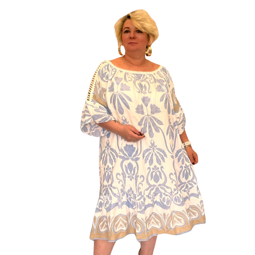 Crochet Sleeve Off-Shoulder Gypsy Dress
