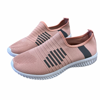ROCKTHOSECURVES PINK GREY STRETCH FABRIC LIGHTWEIGHT TRAINERS