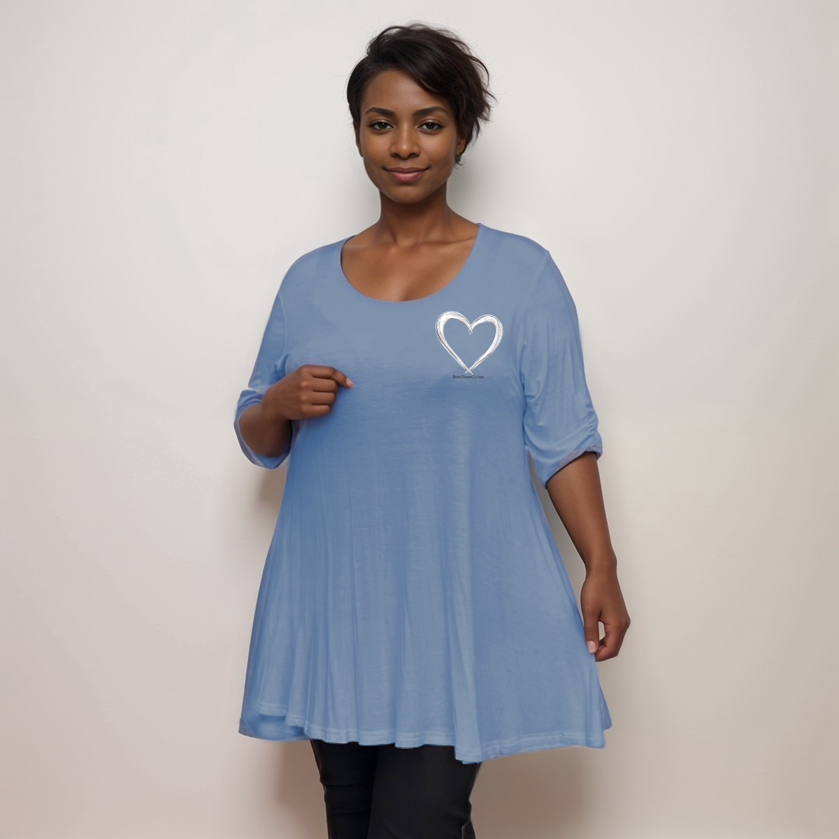 SWING TOP WITH HEART MOTIF