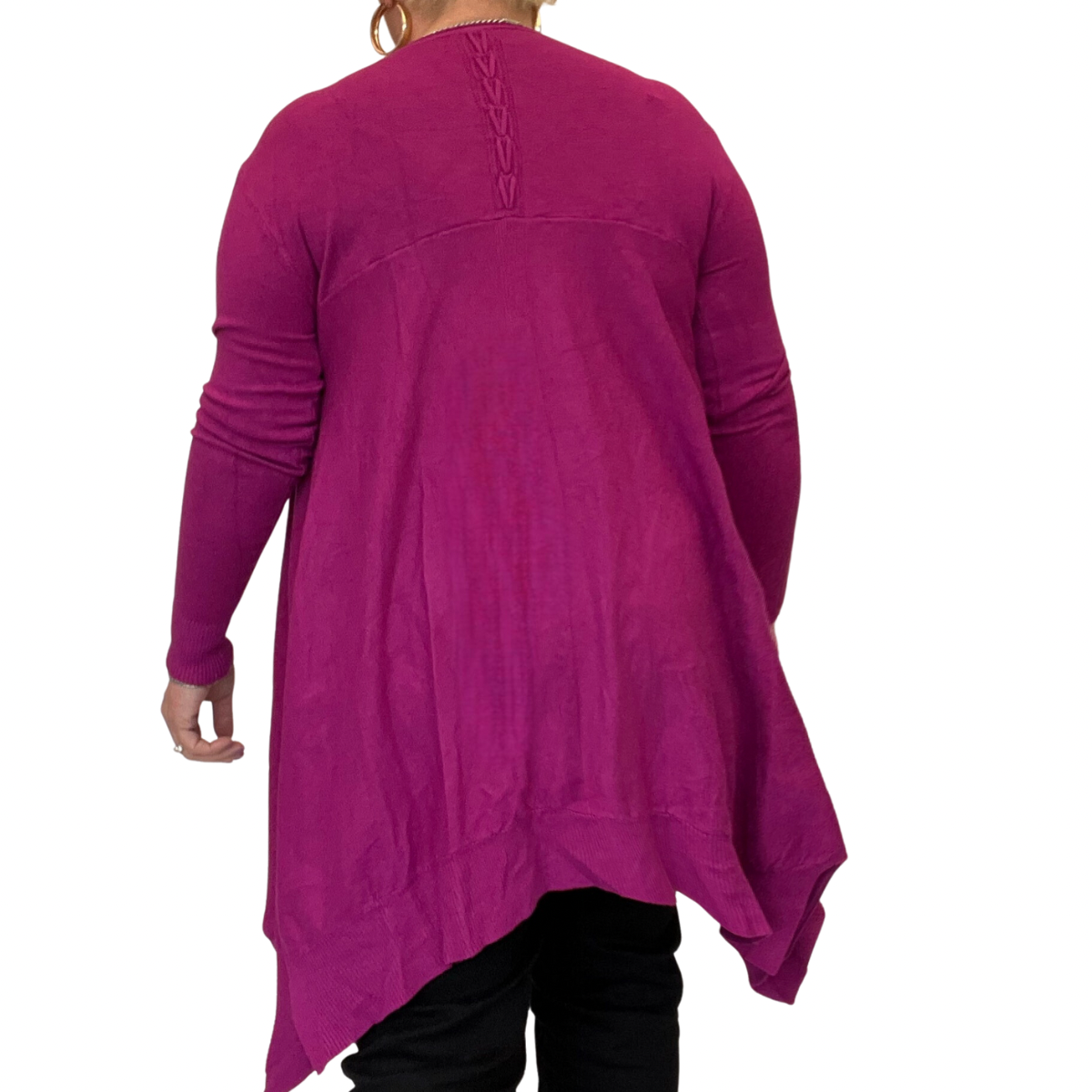 SUPER SOFT HANKY HEM LONG SLEEVE JUMPER WITH CROSS STITCH