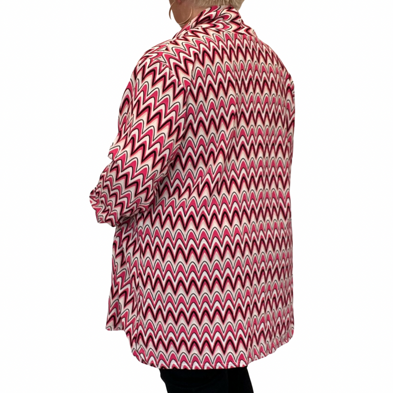 Swirl Pattern Open Front Crepe Waterfall Jacket