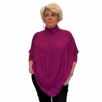 CABLE SUPER SOFT KNITTED TURTLE NECK PONCHO / JUMPER