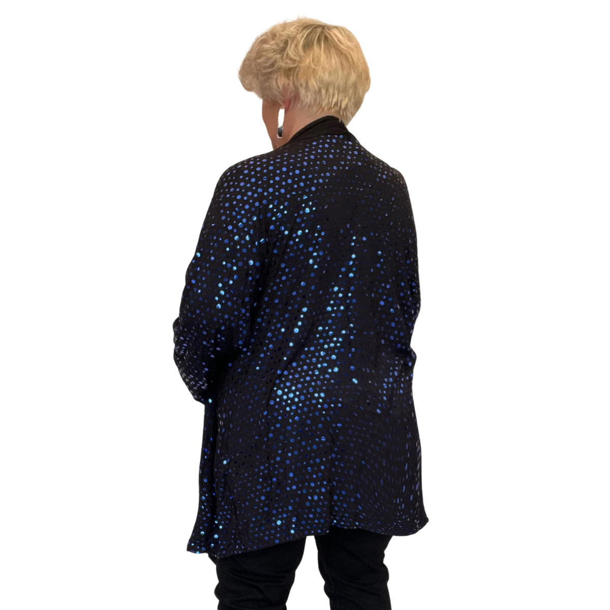 SEQUIN COVERED LONGER LENGTH WATERFALL JACKET