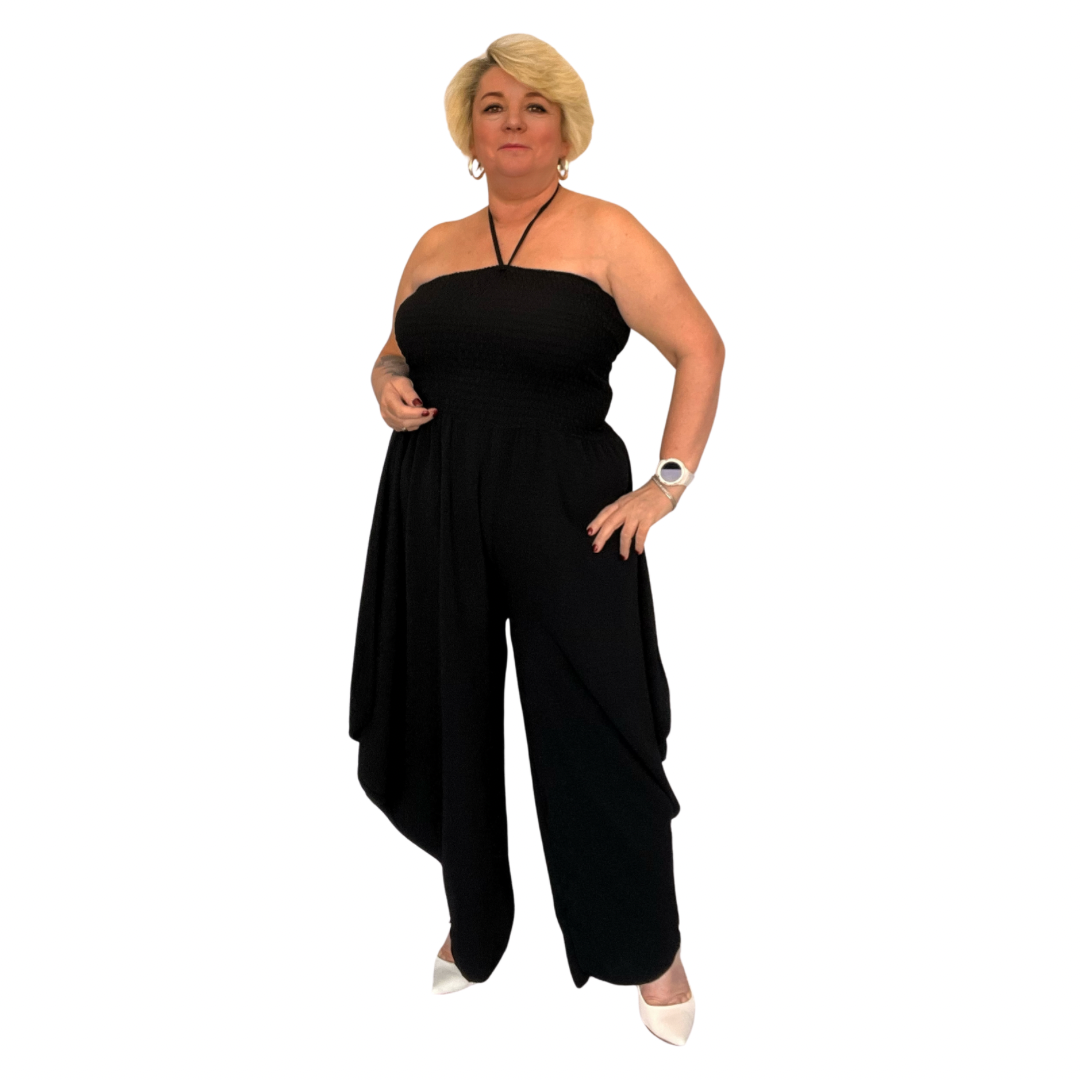 ROCKTHOSECURVES PLAIN HALTERNECK BOOB TUBE JUMPSUIT