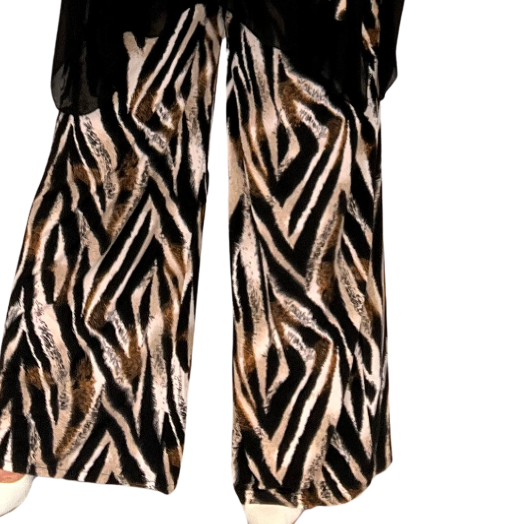 ROCKTHOSECURVES TIGER PRINT TWO PIECE OUTFIT SET WITH PALAZZO TROUSERS