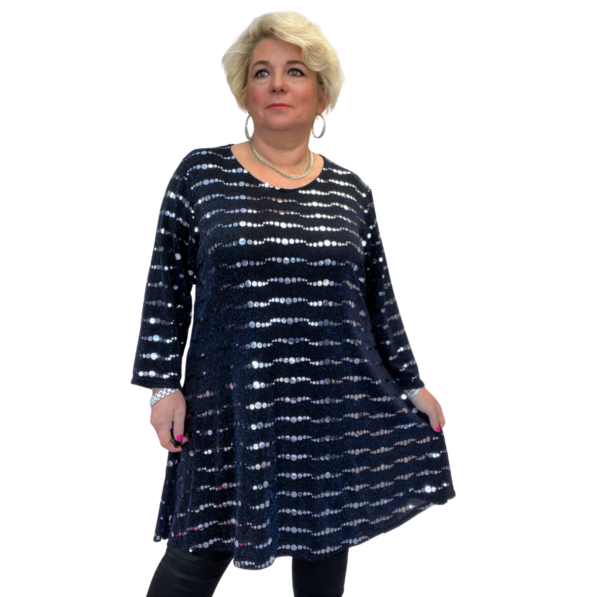 Sequin swing top top