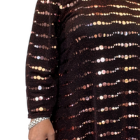SEQUIN SPARKLY LONG SLEEVE SWING TOP PARTY STYLE