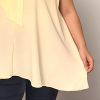 Sleeveless Swing Blouse with Neck Tie