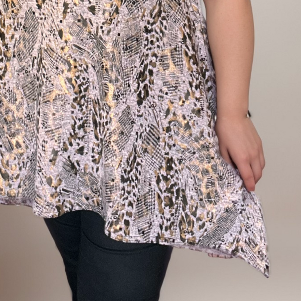 Grey / Bronze Hanky Hem Swing Top