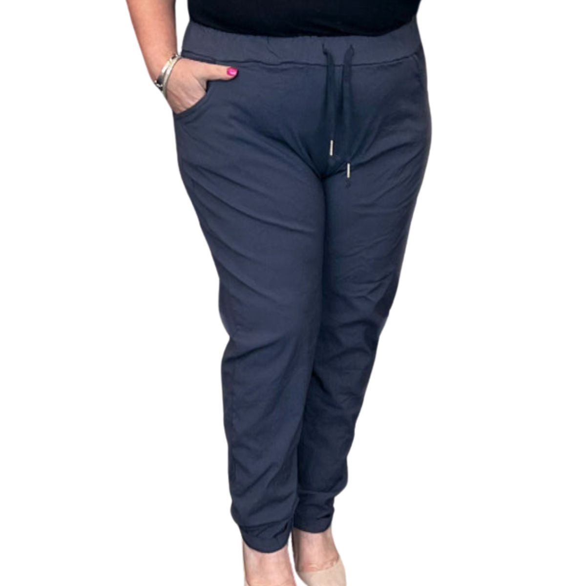 VERY STRETCHY PLAIN COMFY TROUSERS / JEANS WITH SIDE POCKETS