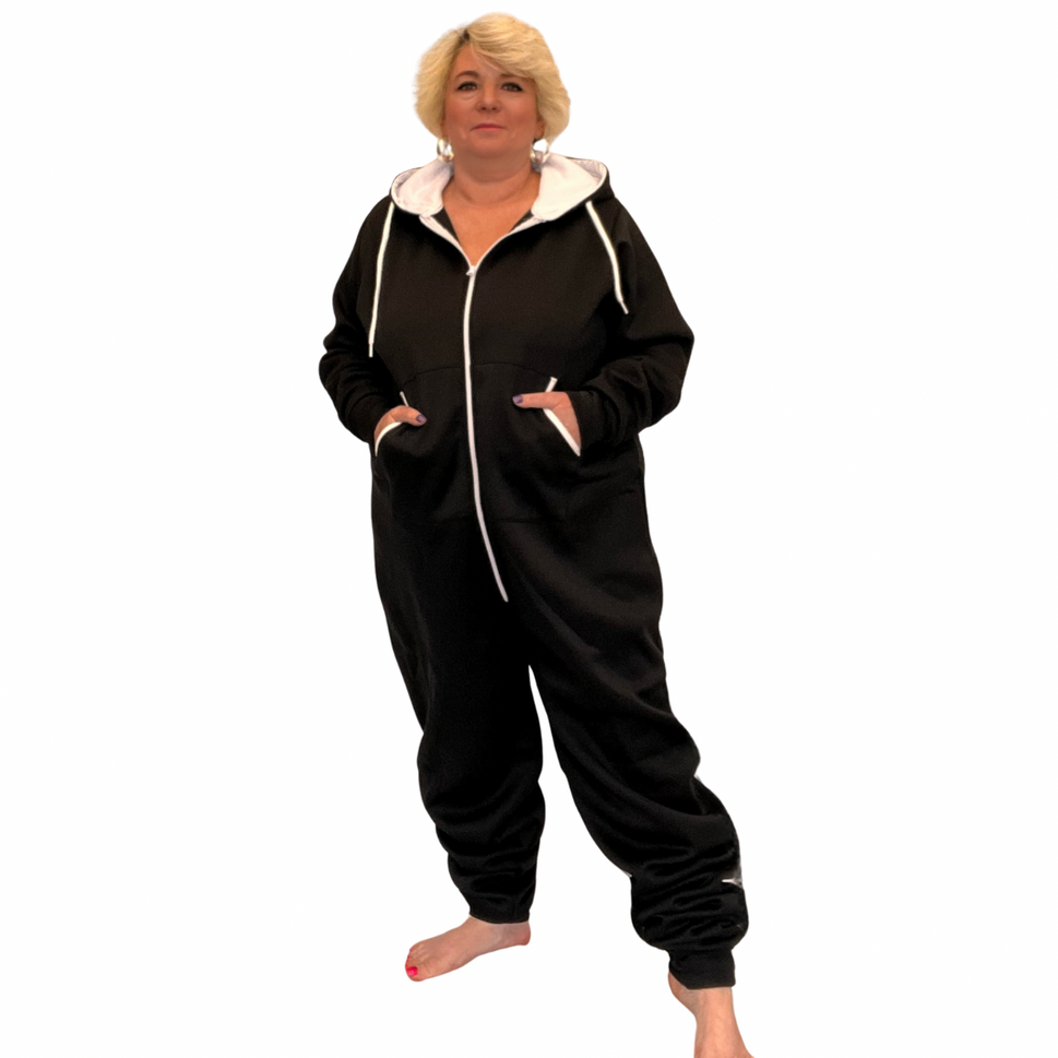 ALL IN ONE LOUNGESUIT PLUS SIZEBLACK / UK 12-14