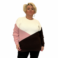 ROUND NECK JUMPER WITH TRIANGLE 3 COLOUR PATTERN