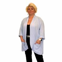 ROCKTHOSECURVES OPEN FRONT LOOSE FITTING JACKET WITH POCKETS