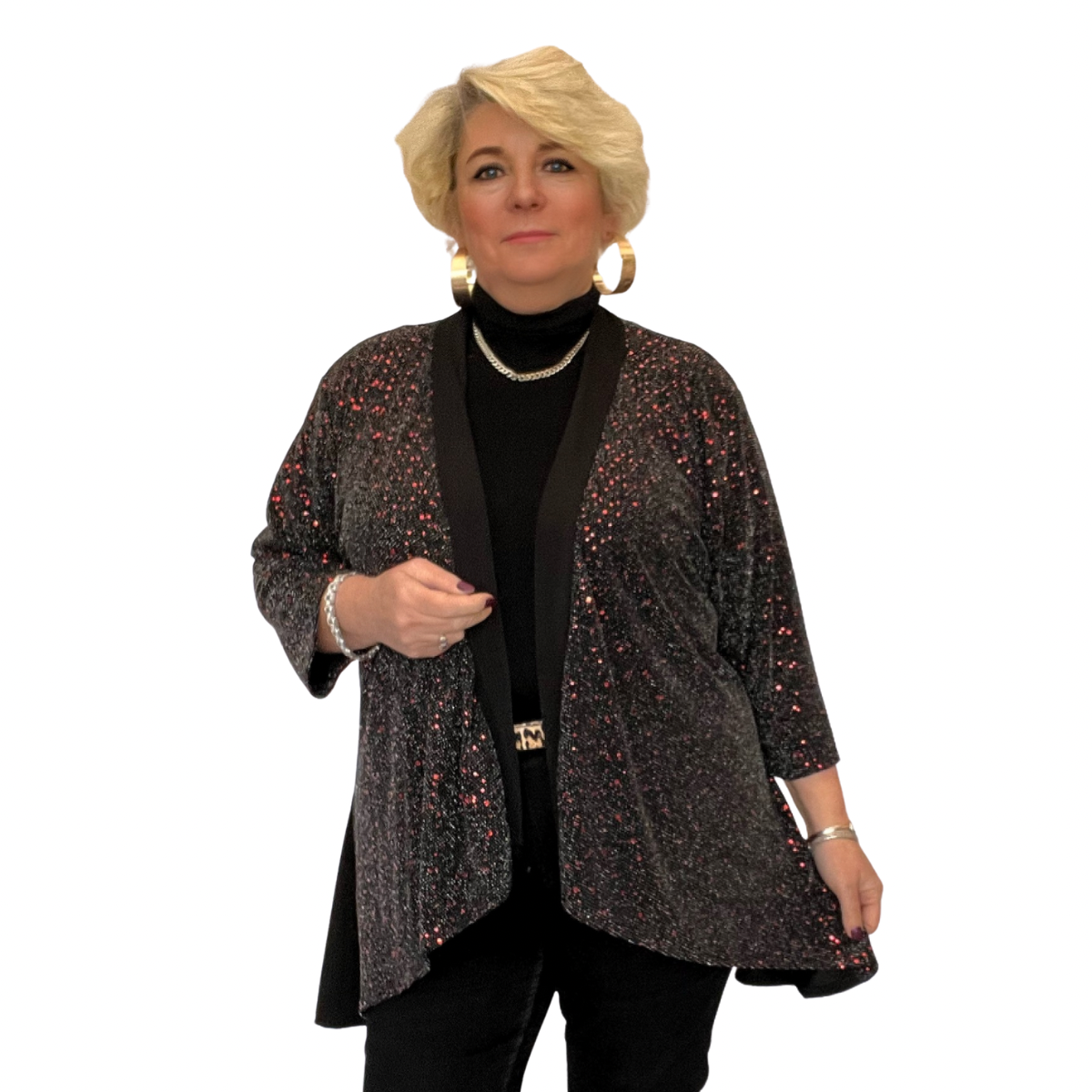 Plus size sparkly cardigan hotsell