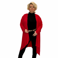 ROCKTHOSECURVES LONG LENGTH OPEN FRONT WATERFALL JACKET / CARDIGAN