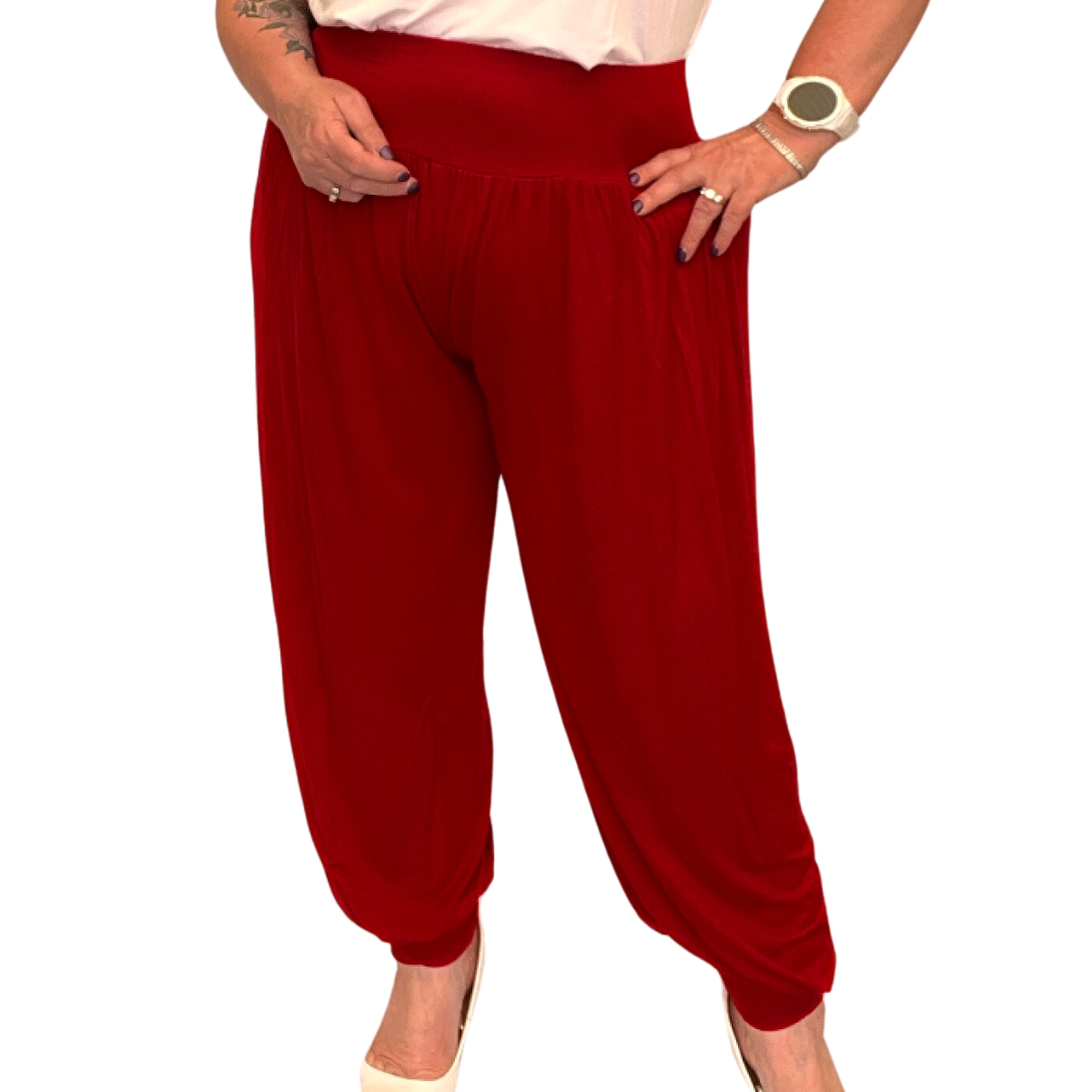 SOFT STRETCHY HIGH WAIST HAREM PANTS