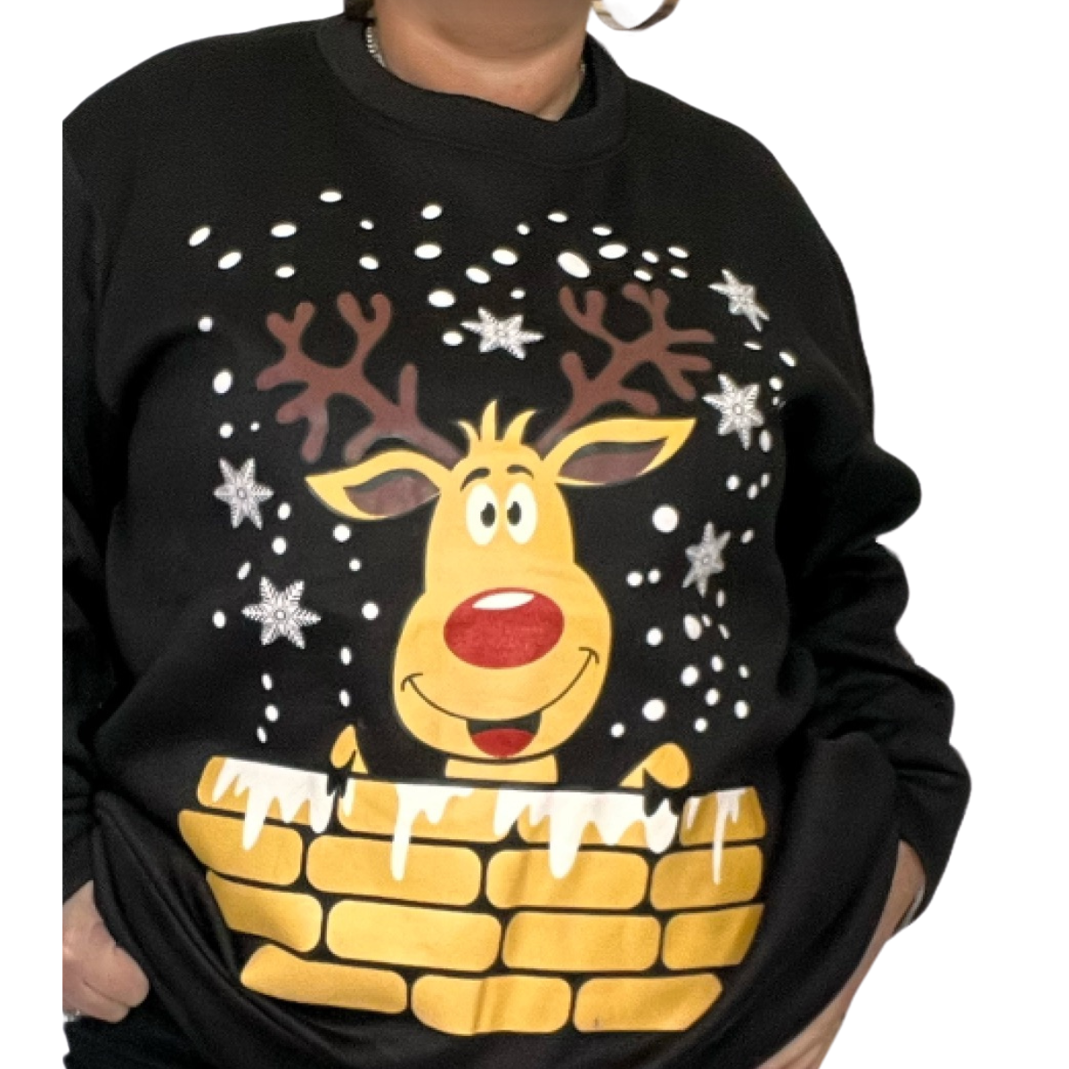 REINDEER LONG SLEEVE CHRISTMAS JUMPER / SWEATSHIRT