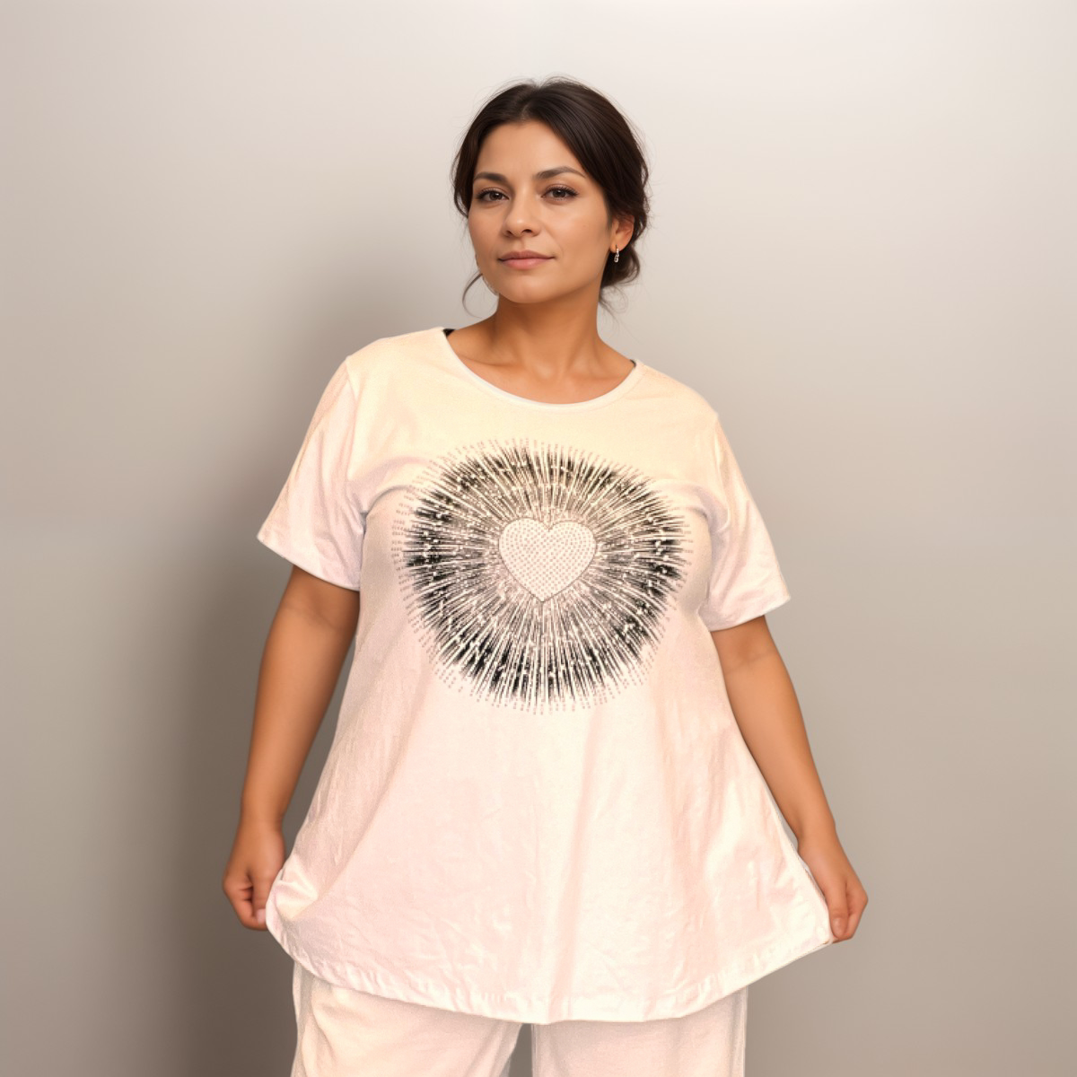 ROCKTHOSECURVES STUDDED CIRCLE A-LINE SHORT SLEEVE T-SHIRT