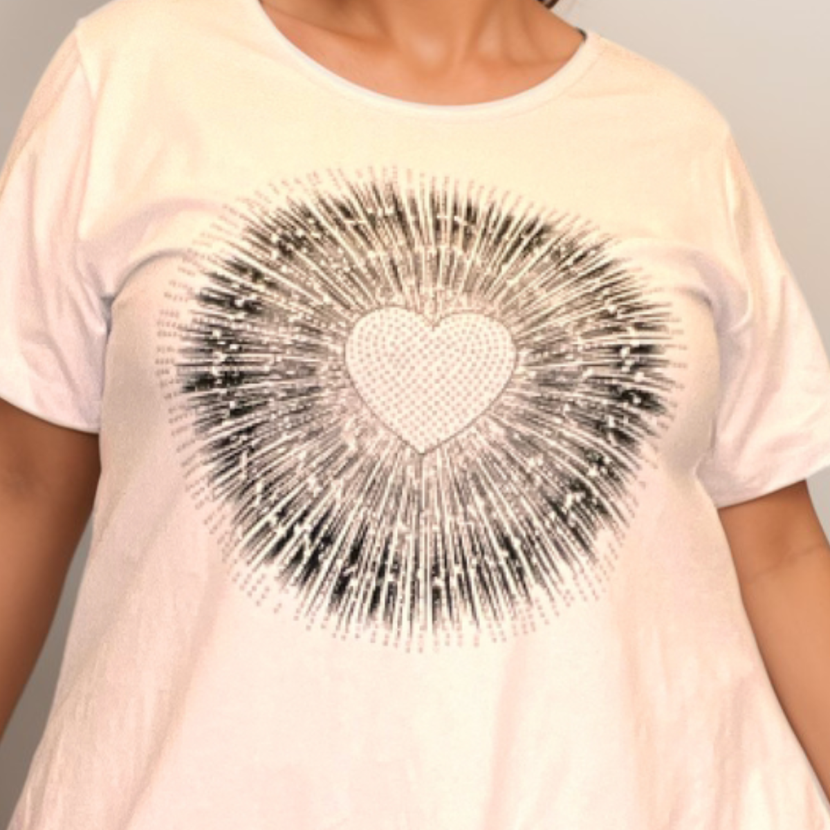 ROCKTHOSECURVES STUDDED CIRCLE A-LINE SHORT SLEEVE T-SHIRT