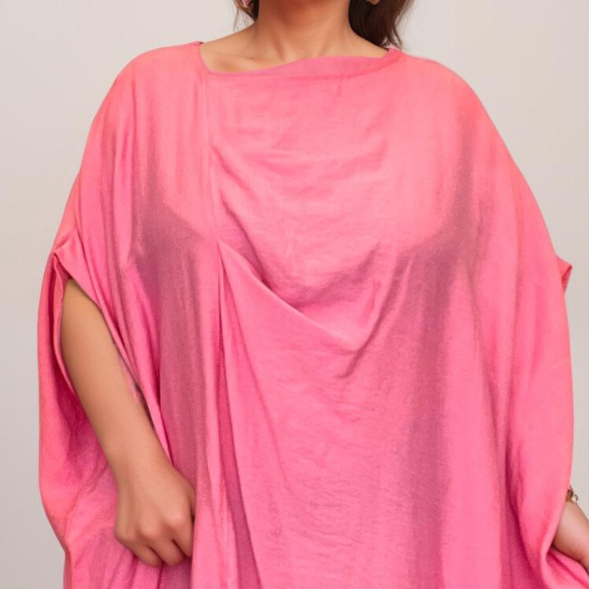 ROCKTHOSECURVES BRIGHT PINK OVERSIZED KAFTAN DRESS