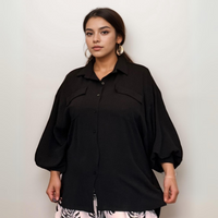 ROCKTHOSECURVES POCKET FRONT LONG SHIRT / BLOUSE