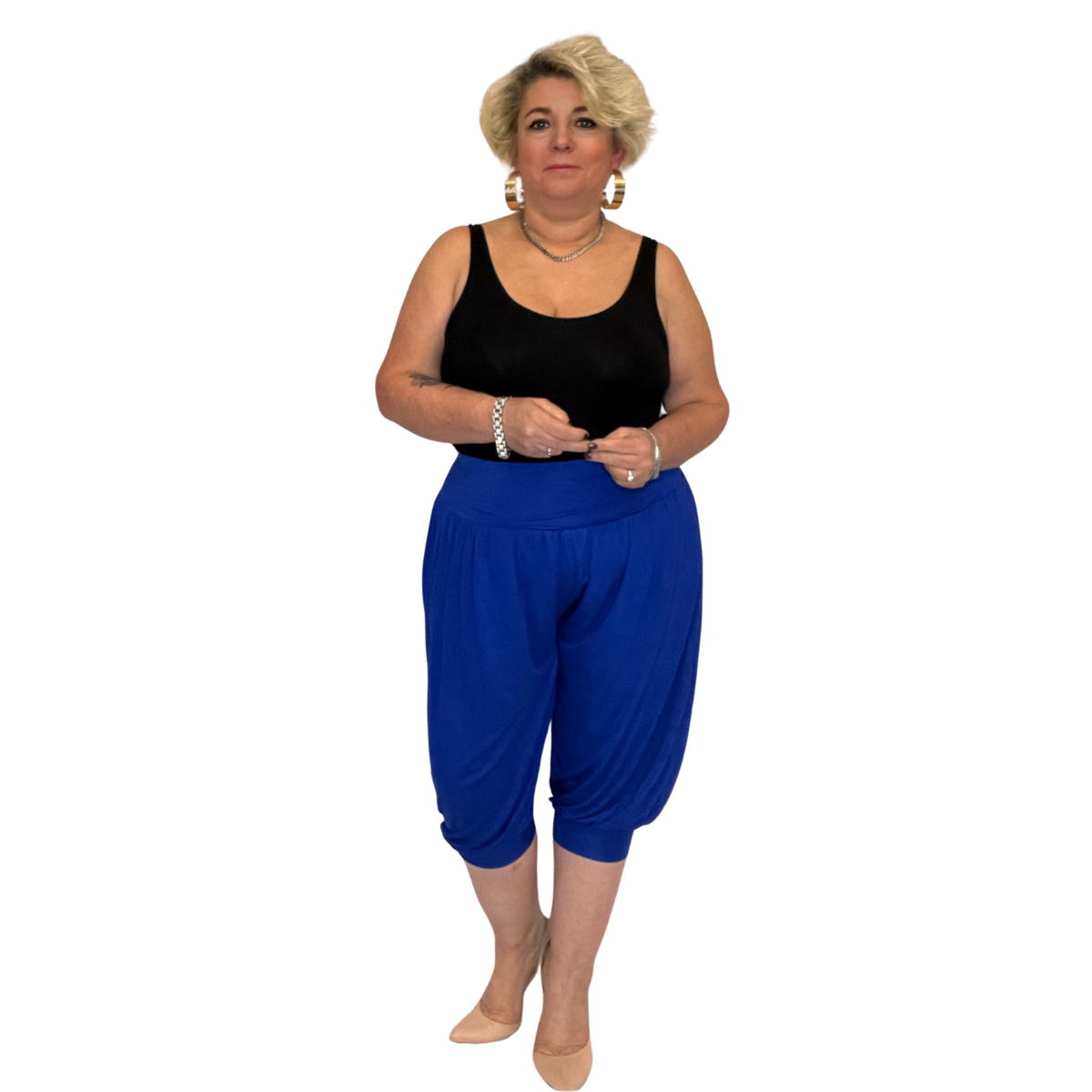 SOFT STRETCHY 3/4 LENGTH CAPRI HAREM PANTS ALI BABA