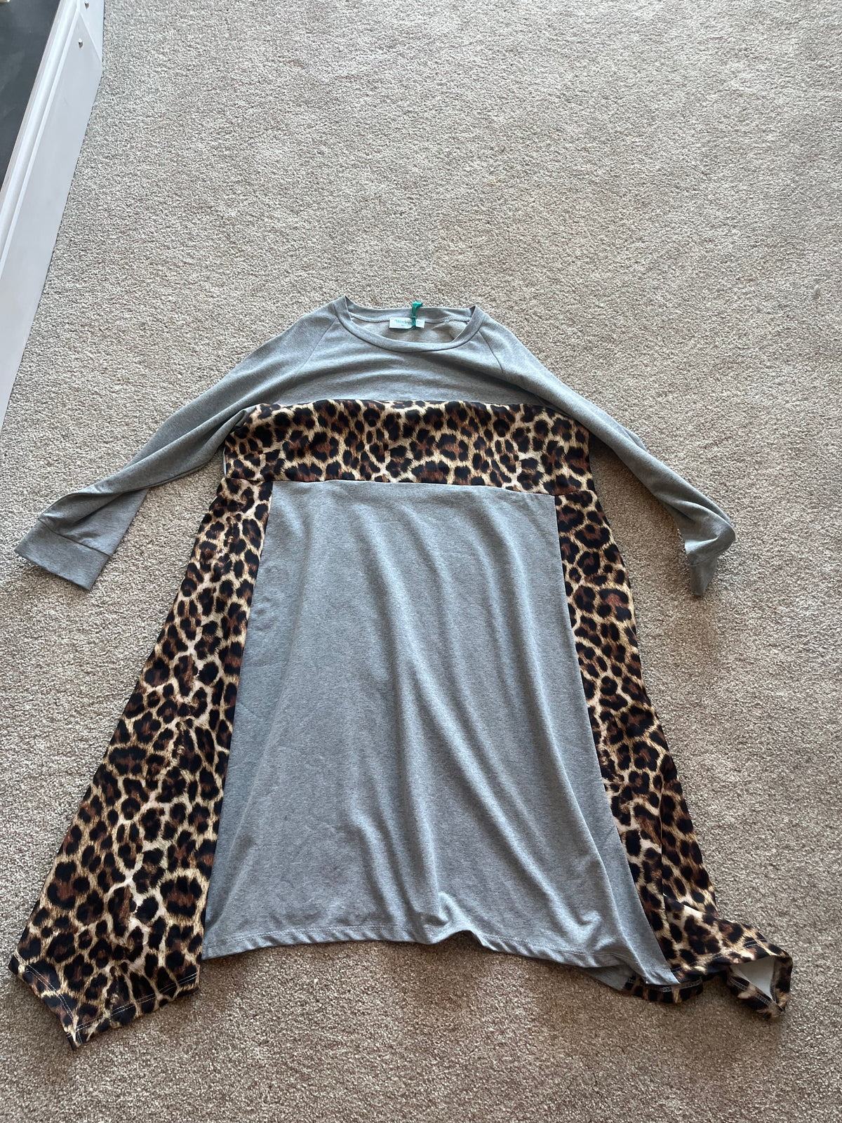 cheetah print and grey dress