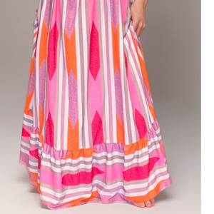 ROCKTHOCURVES STRIPED HALTERNECK BOOB TUBE MAXI DRESS