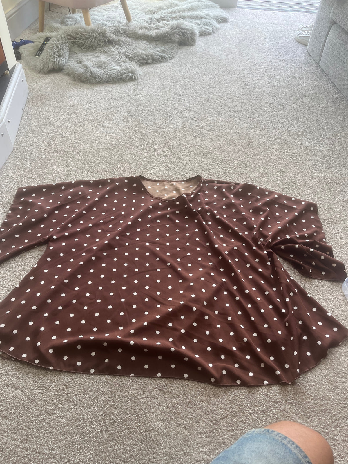 chocolate polka dot top