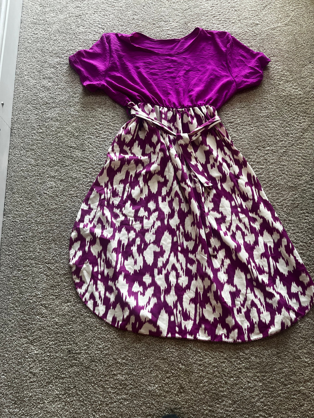 purple white dress
