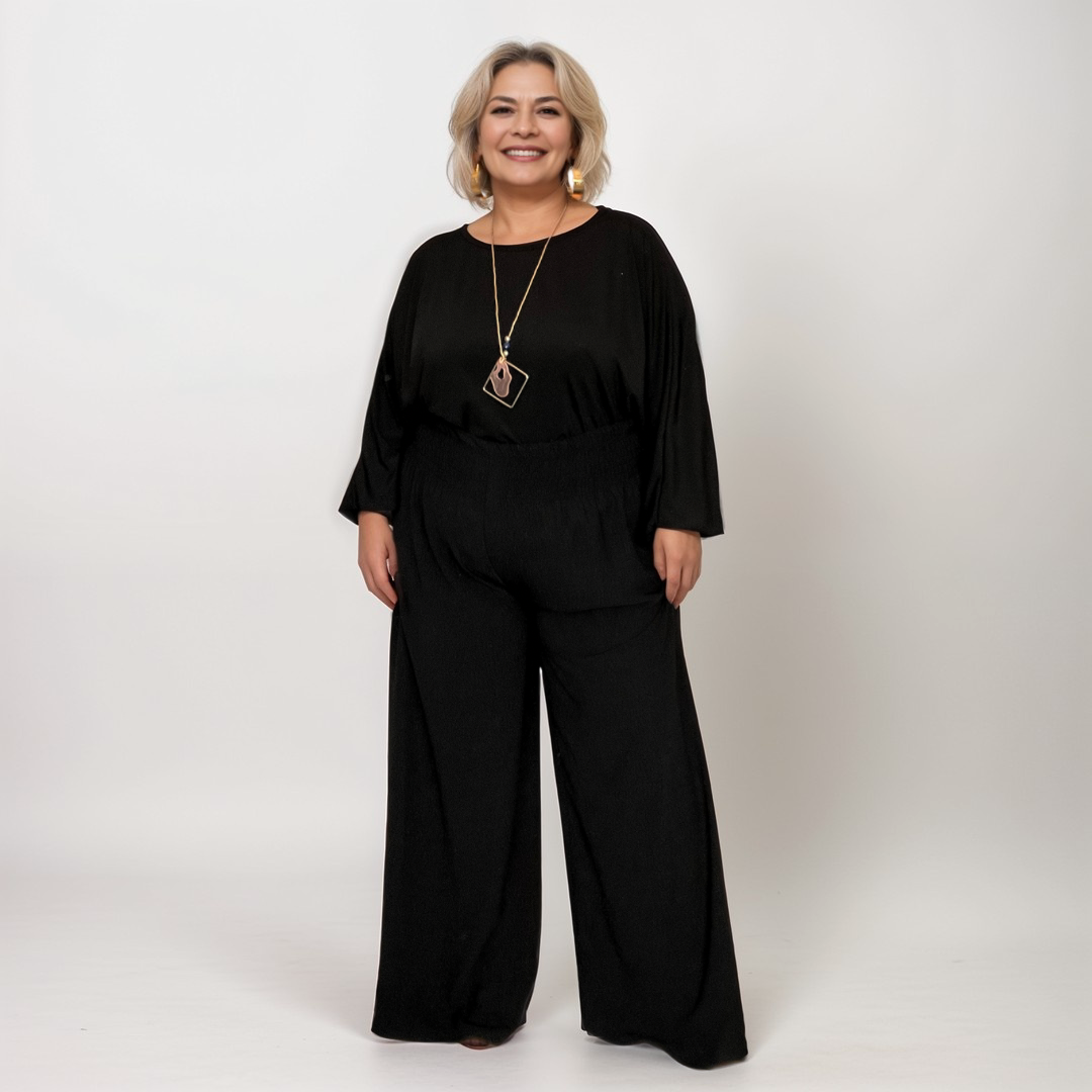 ROCKTHOSECURVES TWO PIECE PALAZZO TROUSERS + BATWING TOP OUTFIT