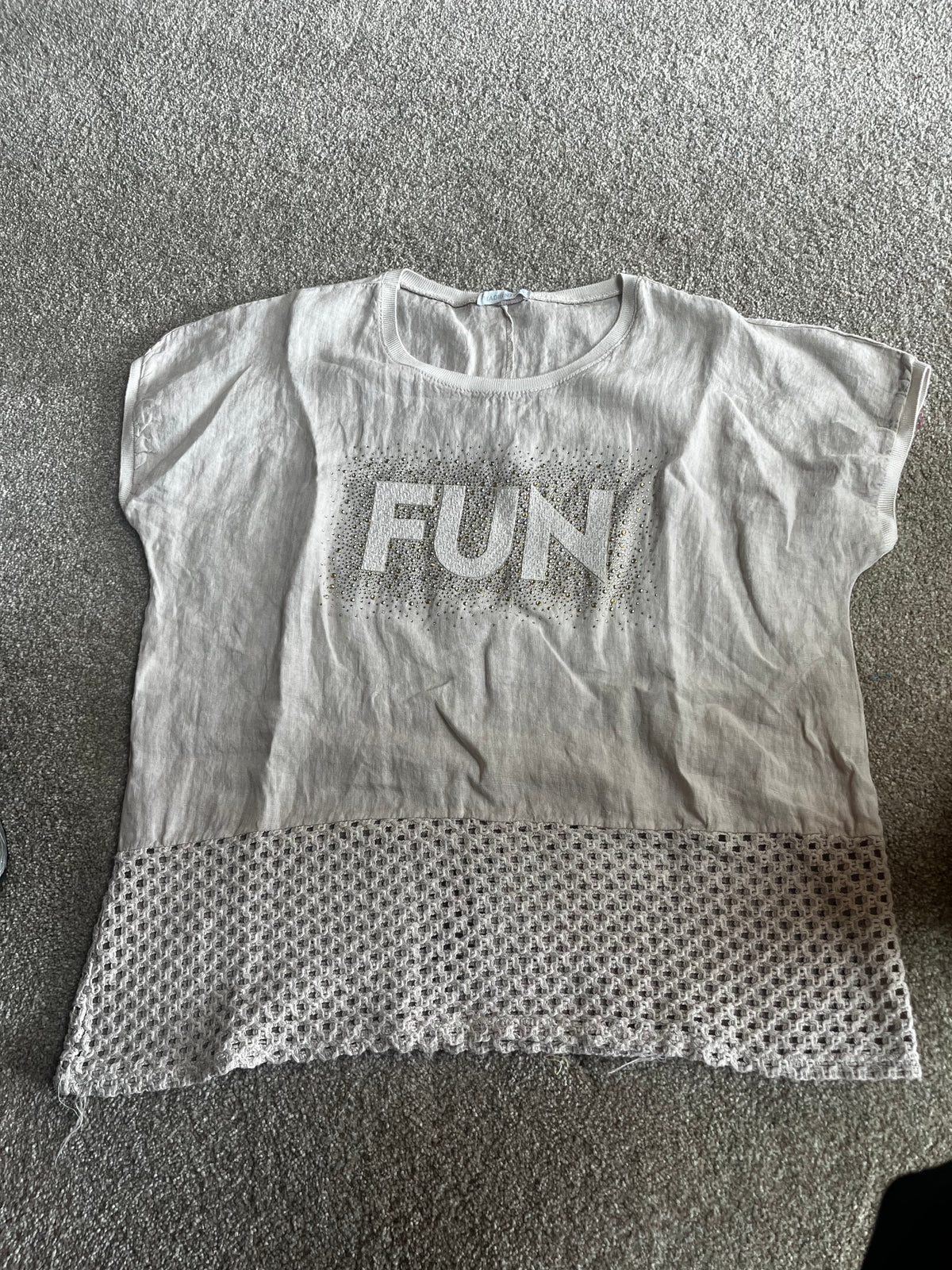 fun sequin print top with netted bottom