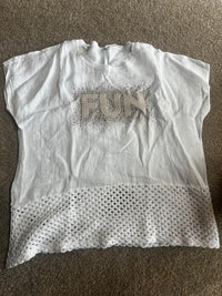 fun sequin print top with netted bottom